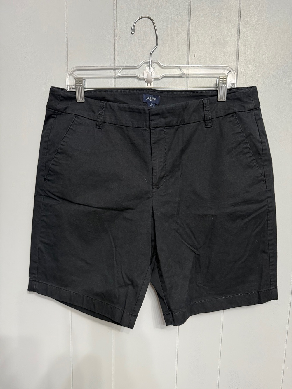 J. Crew Black Flat-Front Chino Shorts